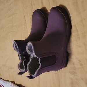 Rain boots , purplish color